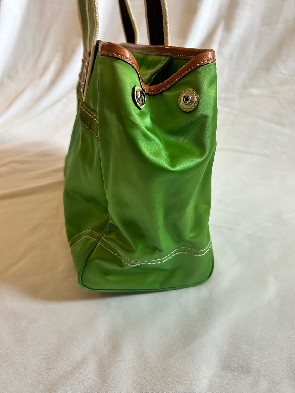 Coach Green Nylon Tote *project* - Picture 3 of 16